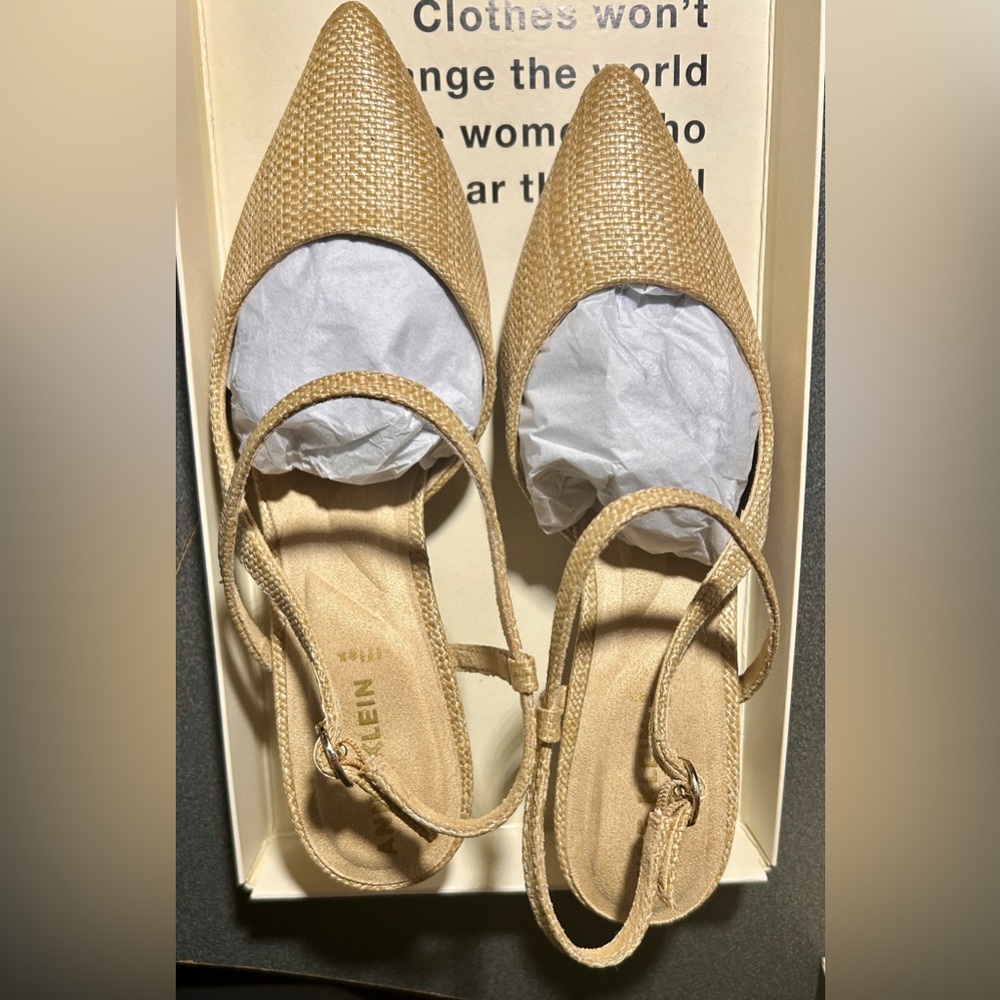 Anne Klein Tan Slingback Heels